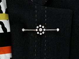 Diamond Bar Brooch wearing