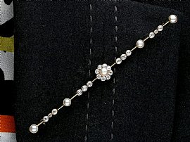 Pearl Cluster Brooch wearing 