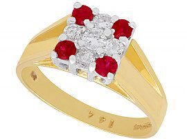 Yellow Gold Ruby and Diamond Dress Ring