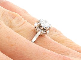 1950s Diamond Engagement Ring wearing