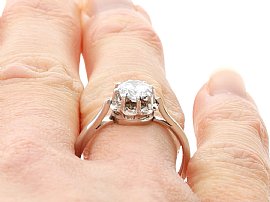 1950s Diamond Engagement Ring wearing